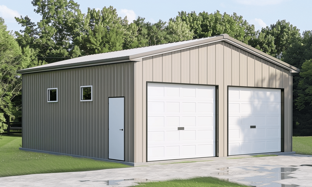 Ontario steel garage kits for 2 cars with easy assembly and durable design for residential or commercial use