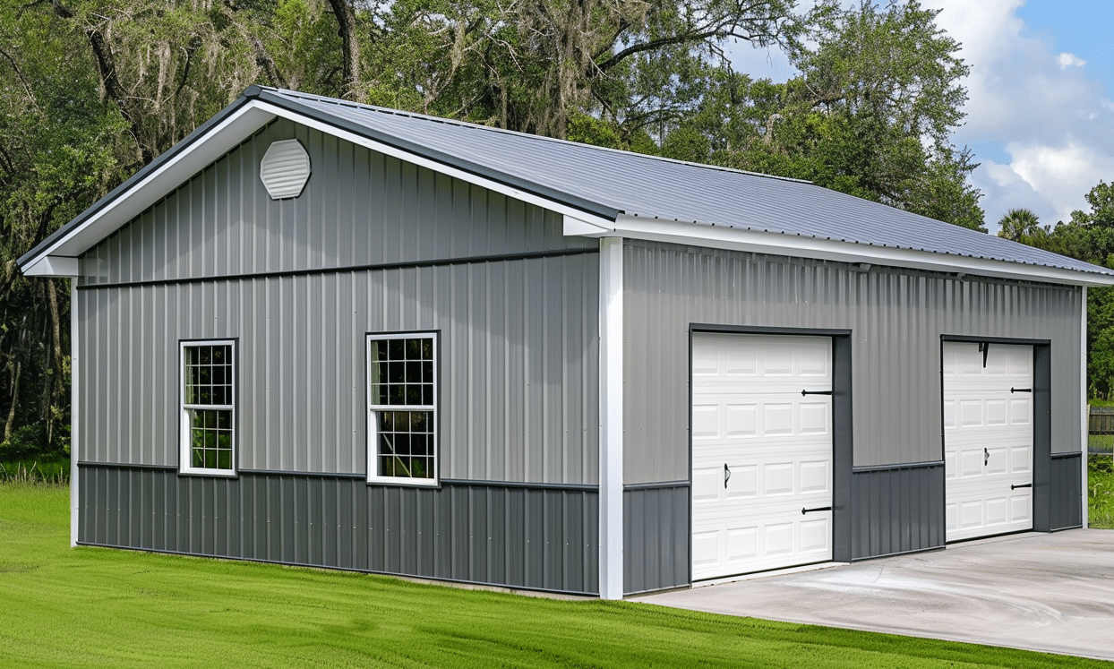 Steel garage kits in Ontario showcasing durable and easy-to-assemble structures for residential and commercial use.