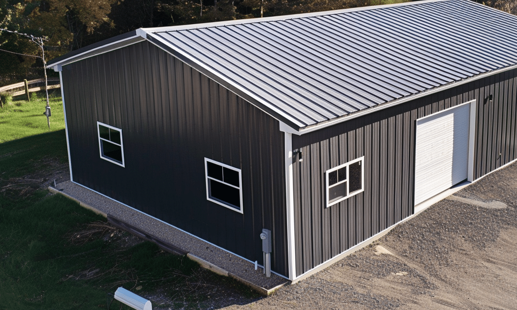 Ontario steel garage kits, showcasing a durable and stylish metal structure ideal for residential and commercial use.