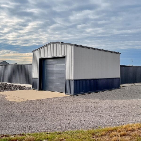 14x20 metal shed hero image showcasing spacious and durable backyard storage solution with a modern design.