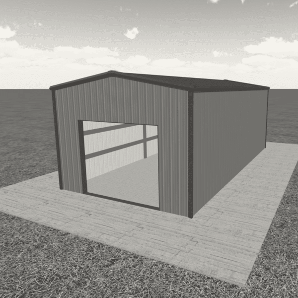 20x40 metal building featuring sturdy construction and versatile design suitable for storage or workshop use.