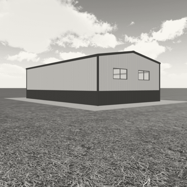 30x50 metal building featuring a modern design, perfect for storage, workshops, and versatile commercial use.