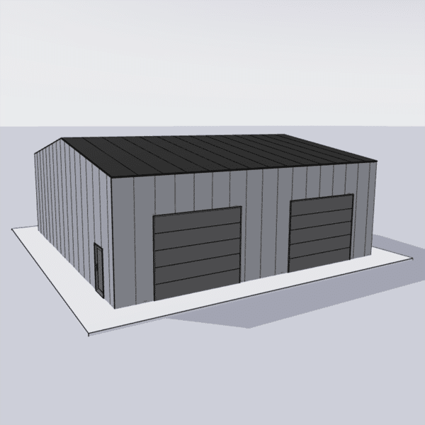 Steel building kit 40x40, ideal for workshops, garages, and storage solutions, showcasing its robust design and versatility.