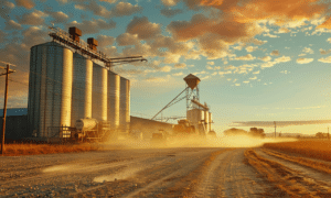 Agricultural steel building complex in Ontario showcasing modern design for efficient farming operations.