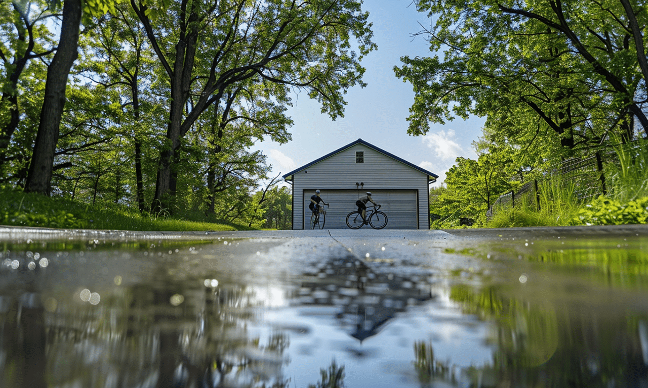 Contemporary steel garage in Ontario Canada featuring modern design and durable materials for optimal storage solutions.