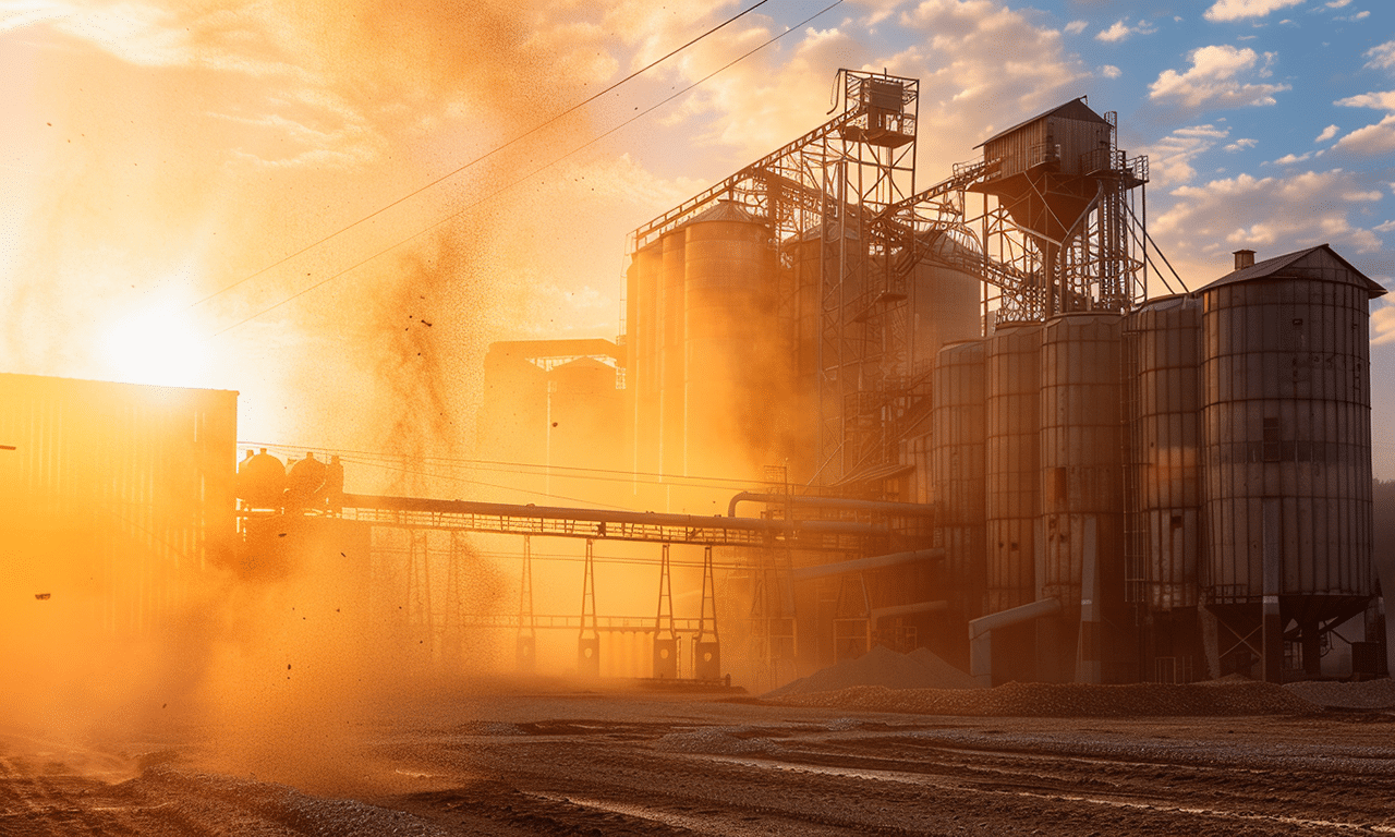 Expansive Ontario steel agricultural building complex showcasing modern farming facilities and equipment.