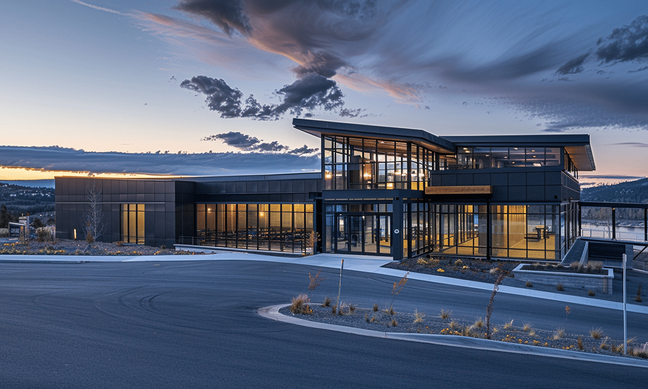 Industrial steel building in Ontario Canada showcasing robust architecture and durable materials for commercial use.