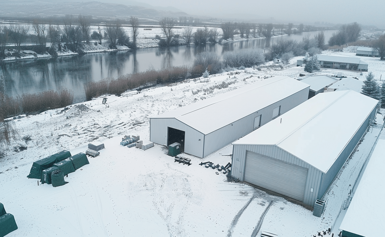 Riverfront Steel Structures for Boat and Equipment Storage