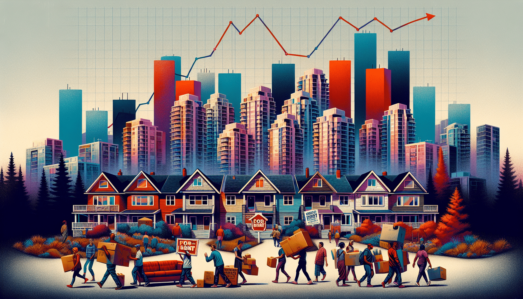 Suburban shift in Canadian housing trends showing increasing demand for homes outside urban centers.