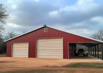 Steel Barn with Covered Parking in Ontario