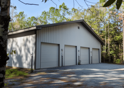 Four-Door Steel Garage in Huntsville, Ontario