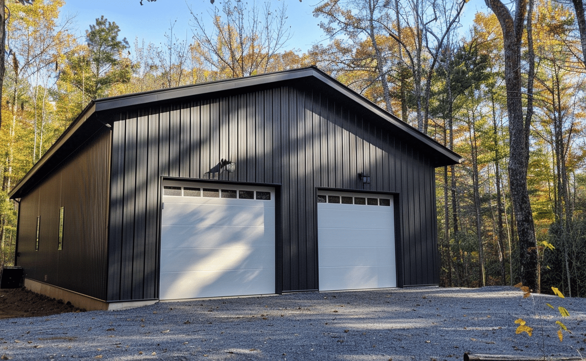 Modern residential garage featuring sleek design, spacious layout, and contemporary finishes for enhanced curb appeal.