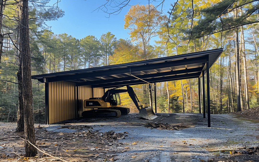 Custom-Built Metal Garage with a Carport in Barrie