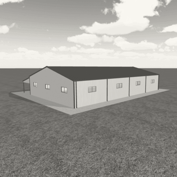 80x100 Steel Building Kit – Workshop with Lean-to - Image 6