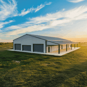 80x100 Steel Building Kit – Workshop with Lean-to